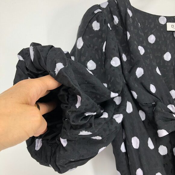 BNWT  Delfi Collective x Anthropologie Black & White Polka Dot Midi Dress S - Picture 11 of 16